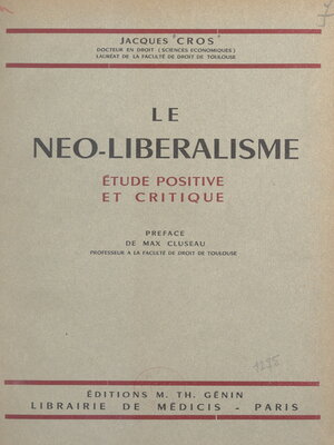 cover image of Le néo-libéralisme